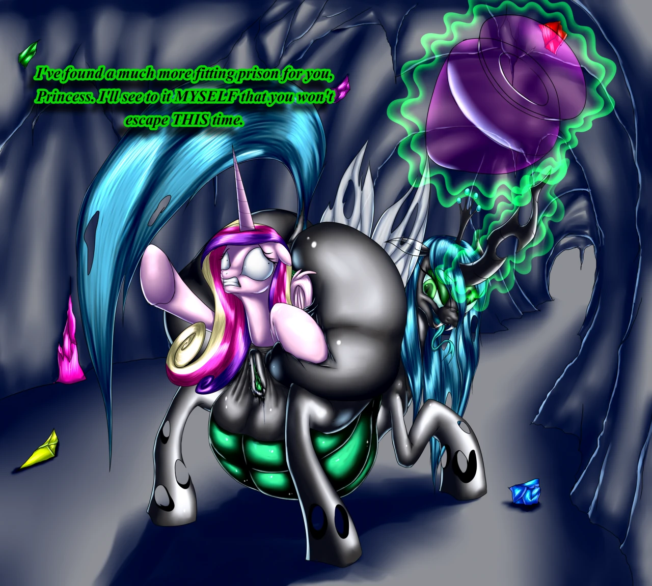 changelingprincess-cadance-mlpqueen-chrysalis-mlp