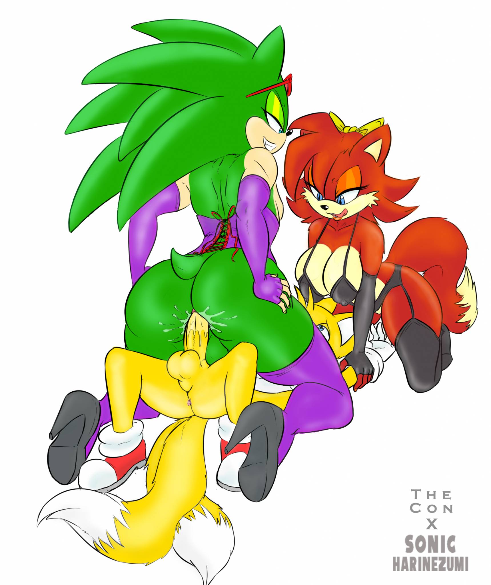 fiona fox+scourge the hedgehog+tails Big Ass Hentai