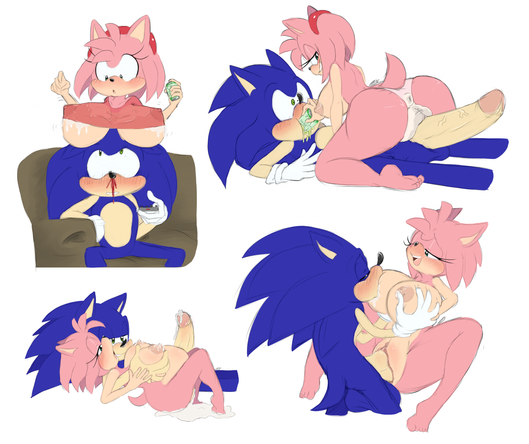 Sonic Huge Breasts Lactating - amy rose+sonic the hedgehog Big Ass Hentai