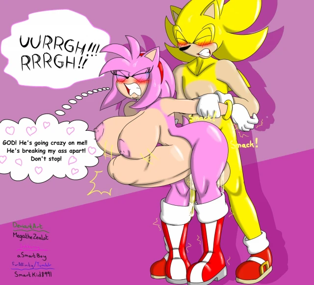 amy rose+sonic the hedgehog+super sonic