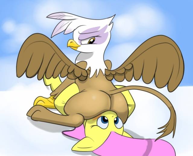 fluttershy (mlp)+gilda (mlp)