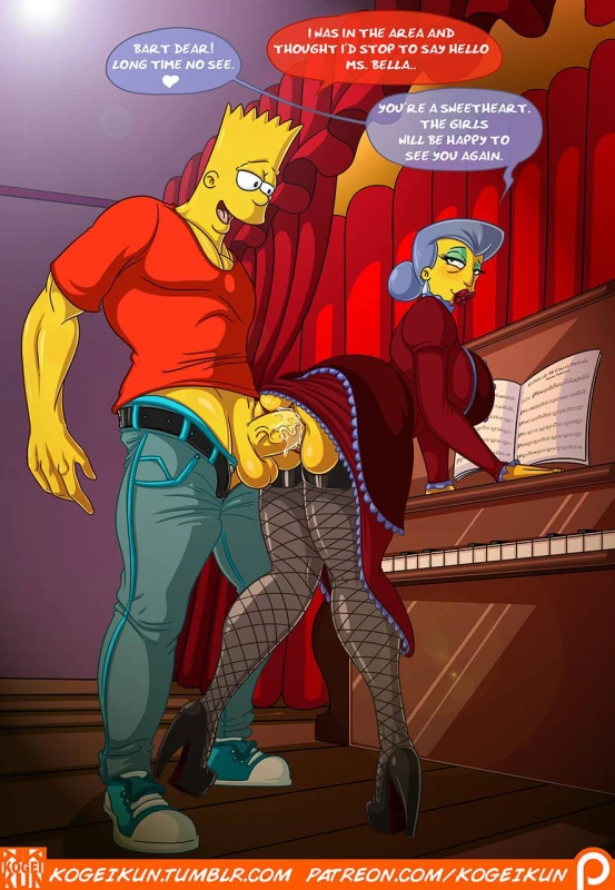 bart simpson+belle (simpsons)+madame belle