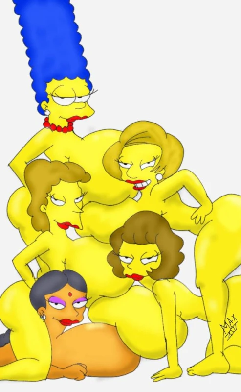edna krabappel+helen lovejoy+manjula nahasapeemapetilon+marge simpson+maude flanders