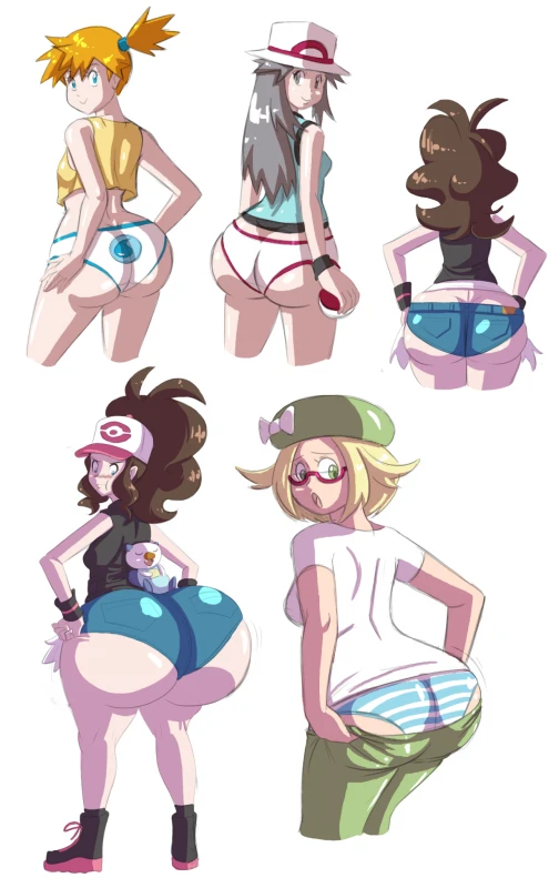 bel (pokemon)+hilda (pokemon)+kasumi (pokemon)+leaf (pokemon)+oshawott