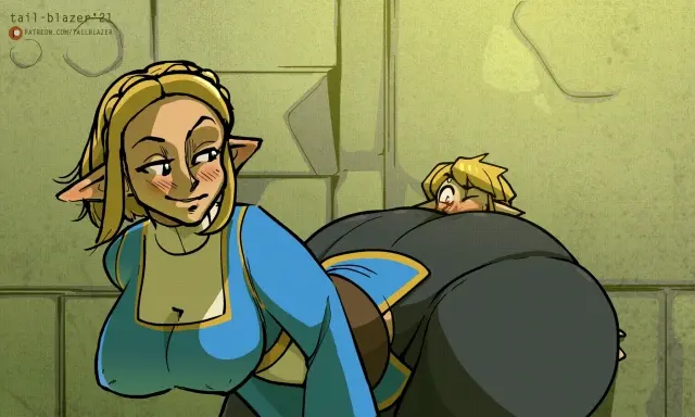 link,link (breath of the wild),princess zelda,zelda (breath of the wild)