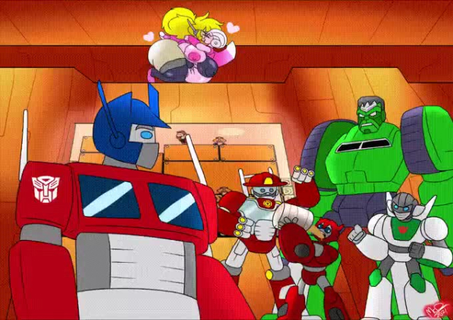 arcee,autobot,bumblebee (transformers),cliffjumper,decepticon,hulk,jazz (oc),optimus prime,original character,shatter (transformers),wheeljack