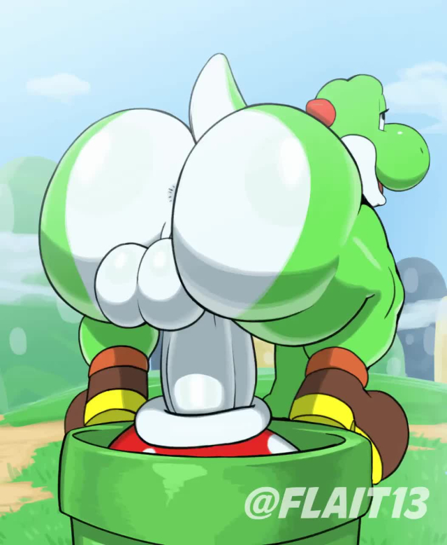 green yoshi,piranha plant,yoshi