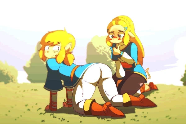 link,link (breath of the wild),princess zelda,zelda (breath of the wild)