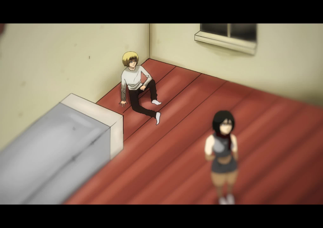 armin arlert,eren jaeger,mikasa ackerman