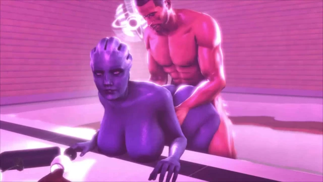 asari+commander shepard+liara t'soni
