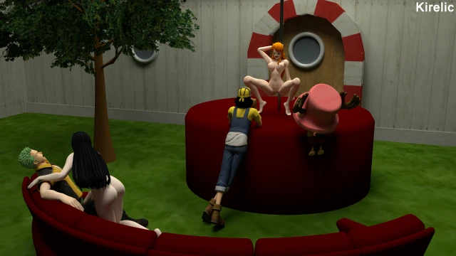 nami+nico robin+roronoa zoro+tony tony chopper+usopp