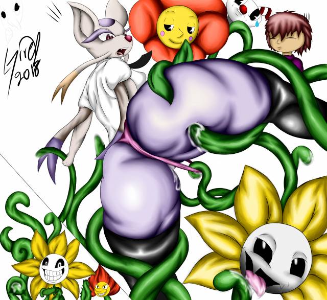 cagney carnation+flowey the flower+mienshao+protagonist (undertale)