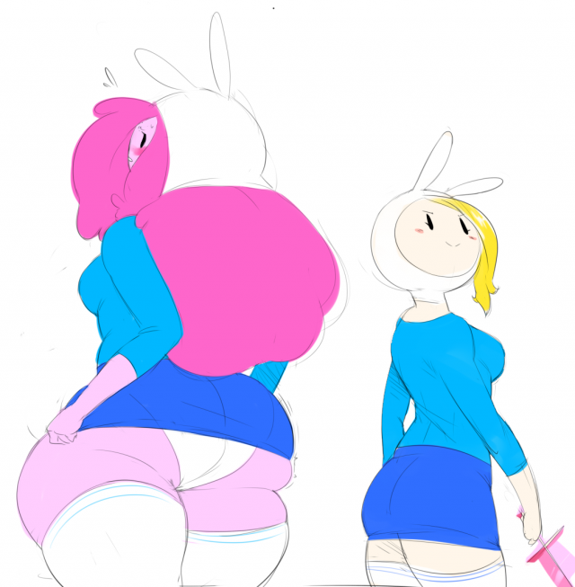 fionna the human girl+princess bubblegum