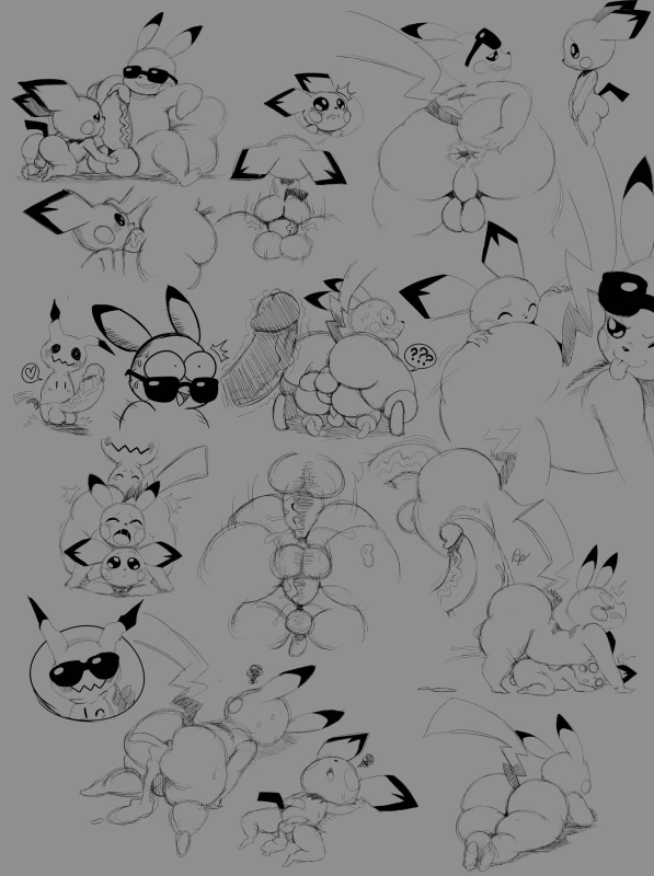 mimikyu+pichu+pikachu