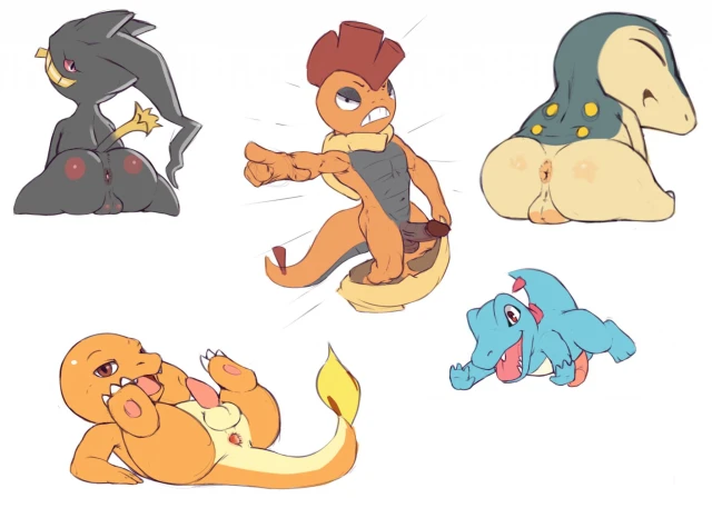 banette+charmander+cyndaquil+scrafty+totodile