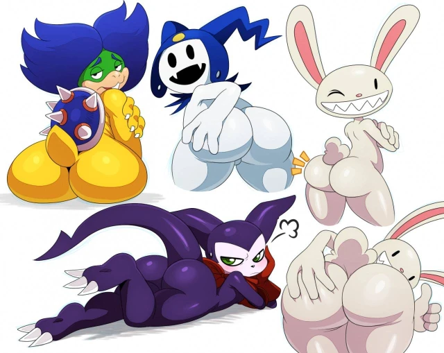 impmon+jack frost+koopa+ludwig von koopa+max+max (sam and max)