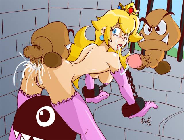 chain chomp+goomba+princess peach