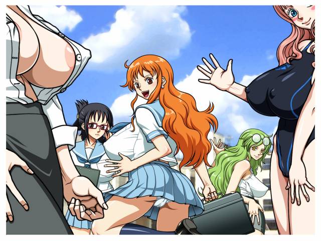 monet (one piece)+nami+shirahoshi+tashigi